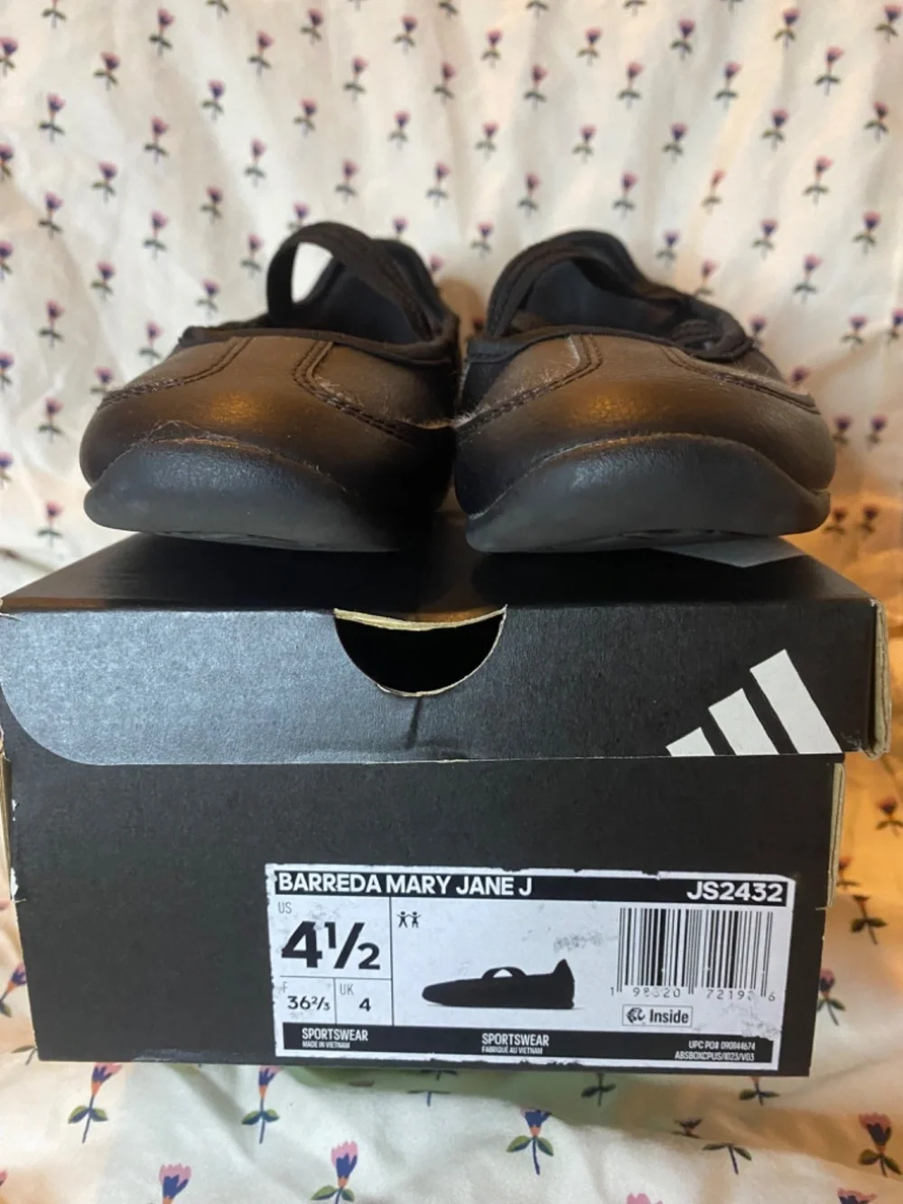 Adidas Barreda Mary Jane Sneakers Black Girls Size 4.5 – Like New